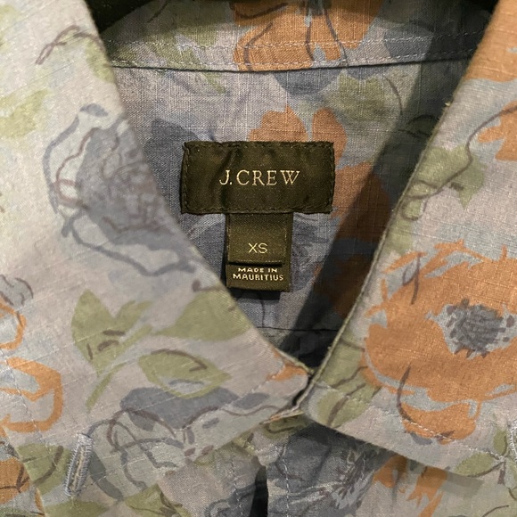 JCrew Button Down Blue Shirt - Flower Print - Picture 2 of 2
